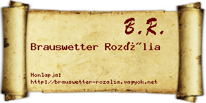 Brauswetter Rozália névjegykártya